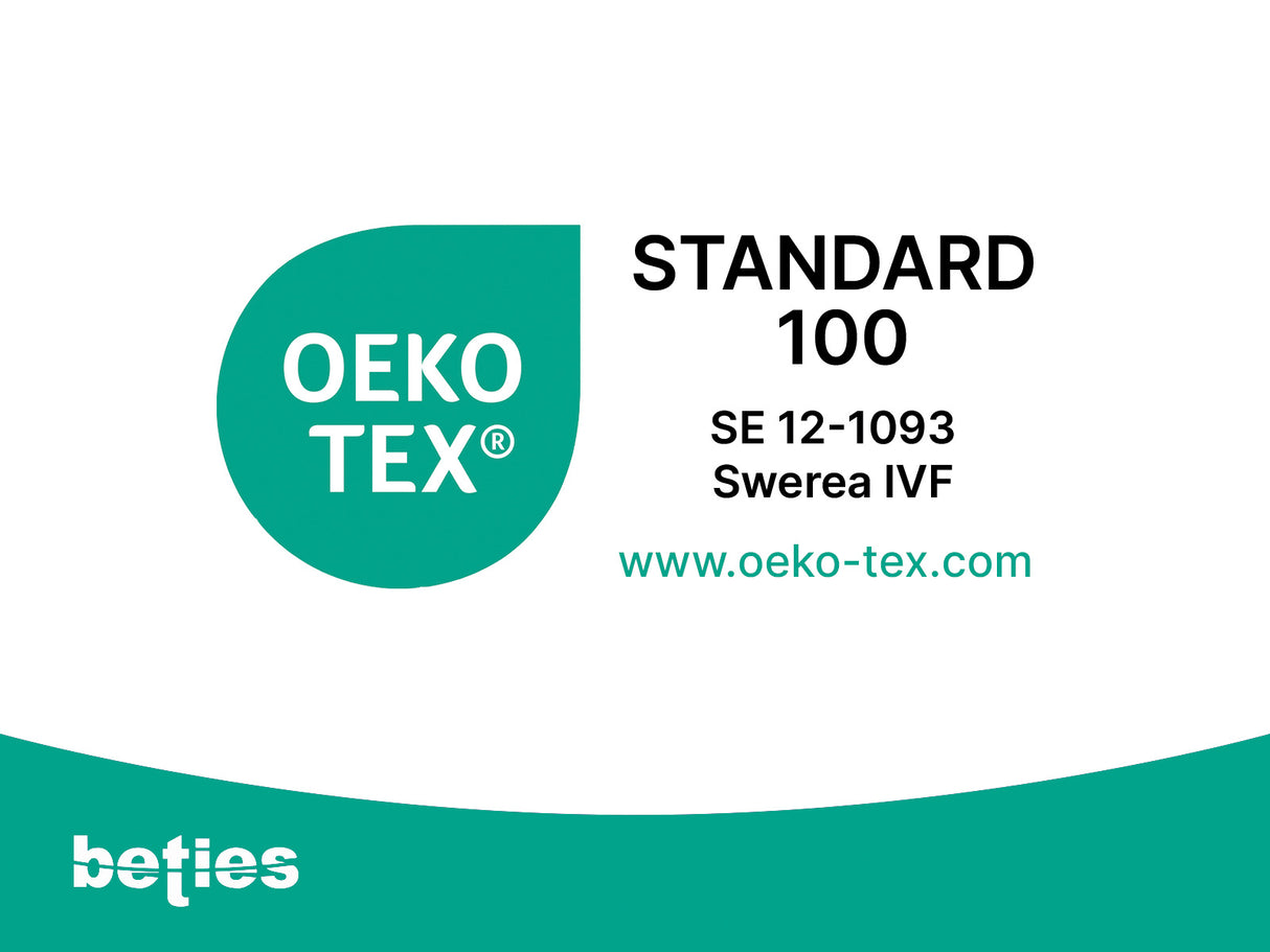 Logo, Oeko-Tex Standard 100 geprueft, mit Pruefnummer SE 12-1093 Swerea IVF.