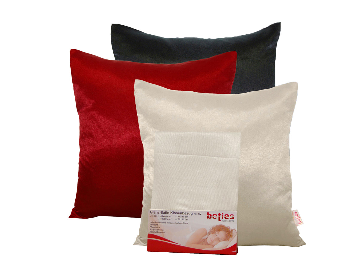 Kissenbezug ca. 40x40 cm Glanz Satin fein fließend für Haare und Haut Seiden-Optik