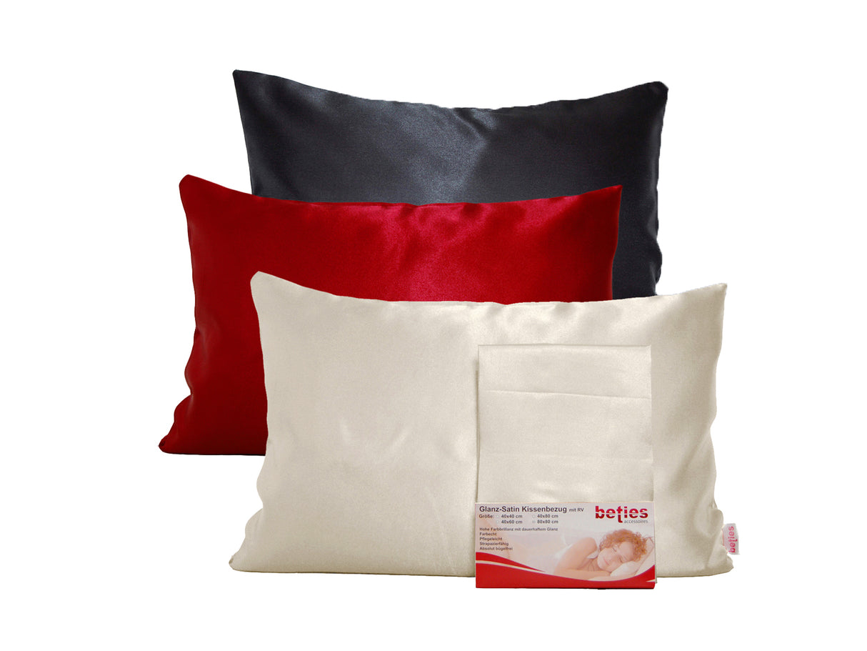 Kissenbezug ca. 40x60 cm Glanz Satin fein fließend für Haare und Haut Seiden-Optik