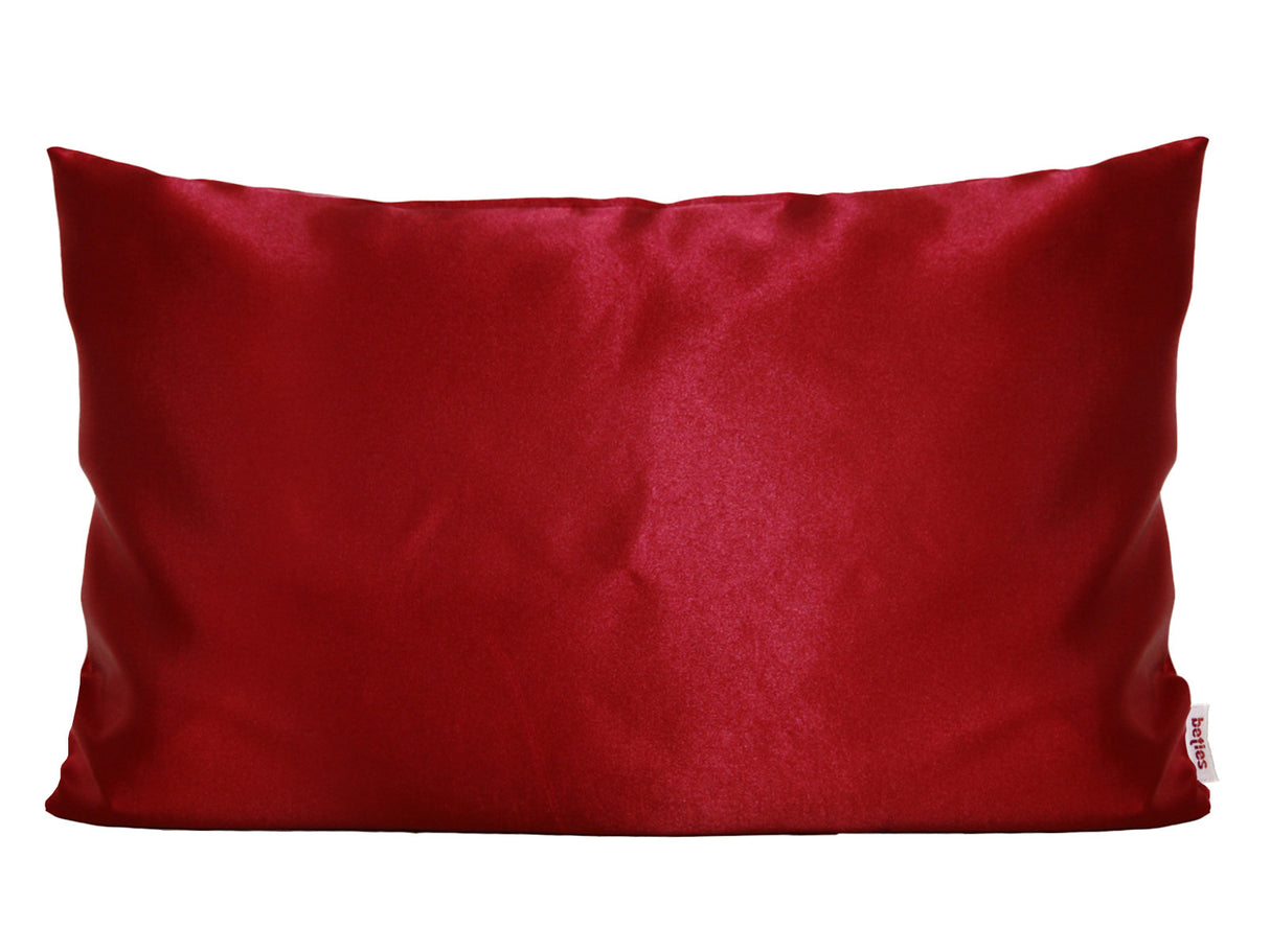 Karmin-roter Glanz Satin Kissenbezug ca. 40x60 cm anschmiegsam & edel von beties.