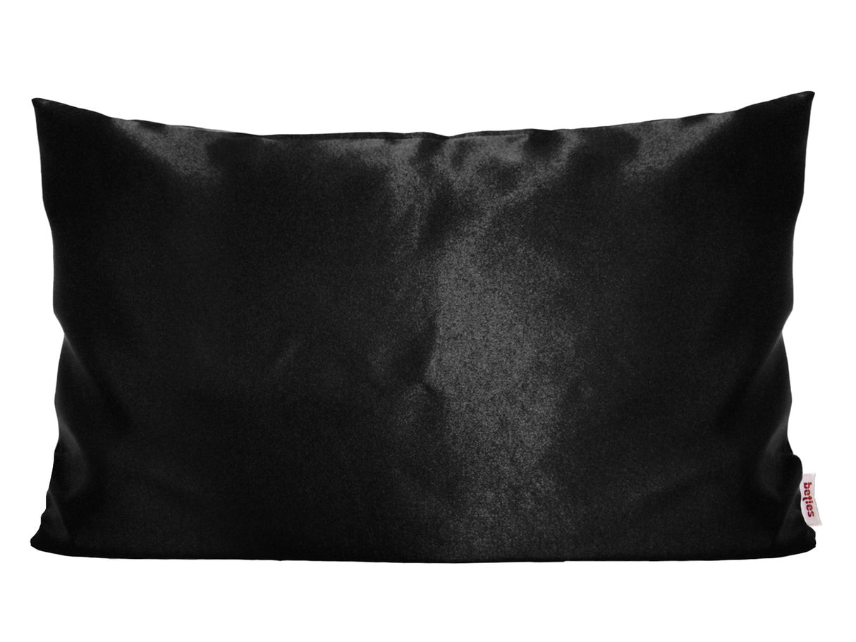 Schwarzer Glanz Satin Kissenbezug ca. 40x60 cm anschmiegsam & edel von beties.