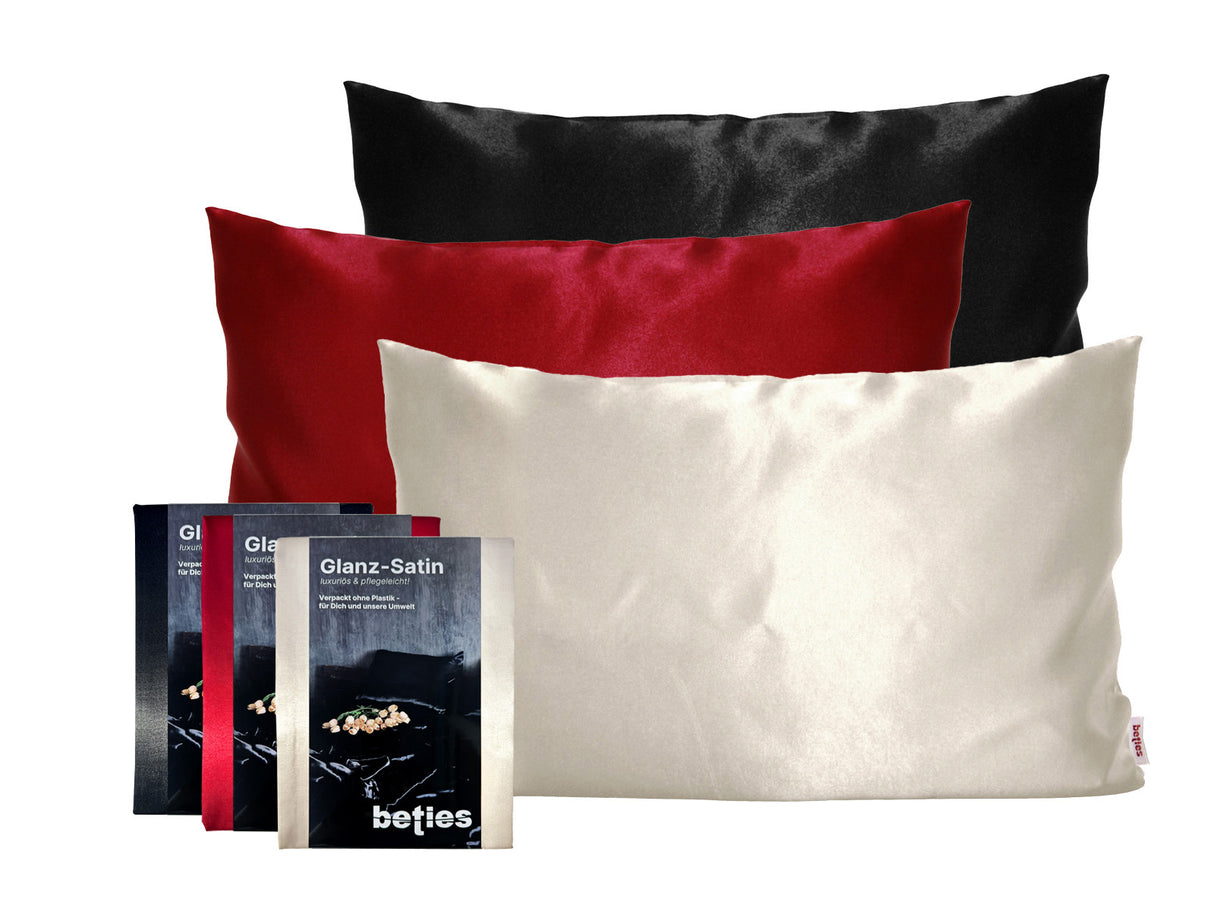 Taie d'oreiller env. 40x60 cm satin brillant beties câlin et élégant