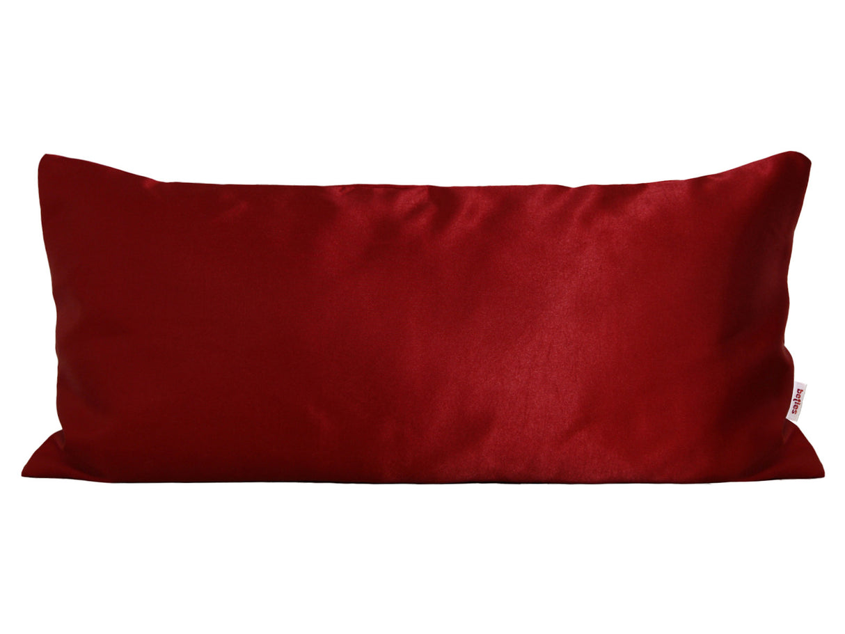 Kissenbezug ca. 40x80 cm karmin-rot Glanz Satin anschmiegsam & edel beties