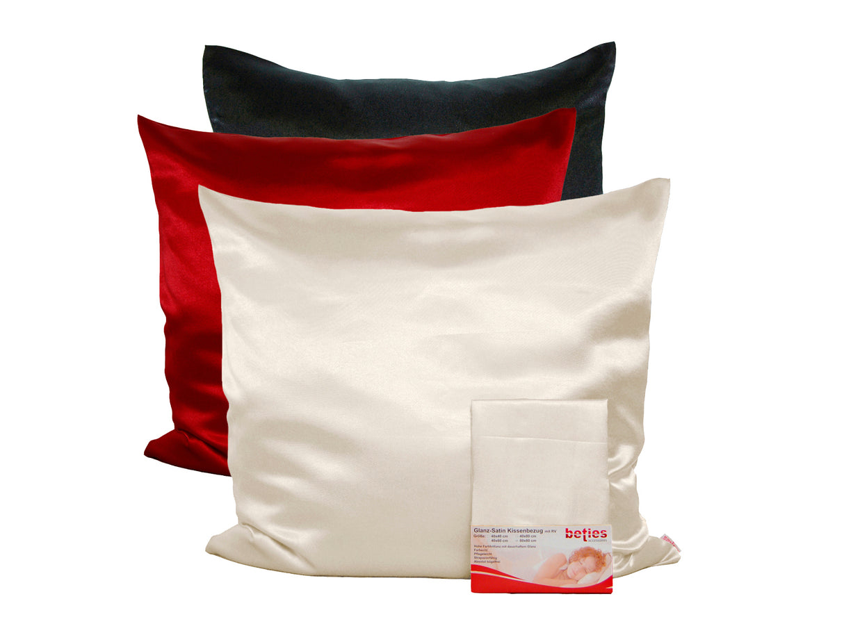 Kissenbezug ca. 80x80 cm Glanz Satin fein fließend für Haare und Haut Seiden-Optik