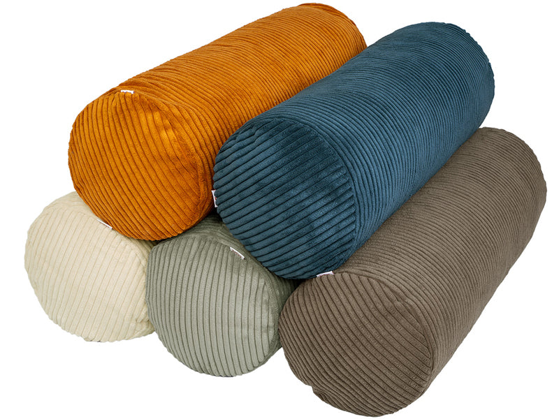 XL Rollen Hülle ca. 25x70 cm Block Cord-Samt beties "HYggelig No.2" Kissenbezug in Raumausstatter Qualität aus deutschem Unternehmen