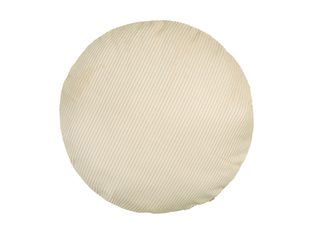 Kissenhülle rund ca. 80 cm Ø Block Cord kreide-beige beties