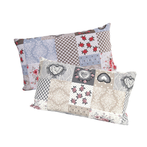 Housse de coussin env. 30x50 cm tissu mixte shabby chic beties "enfants du village"