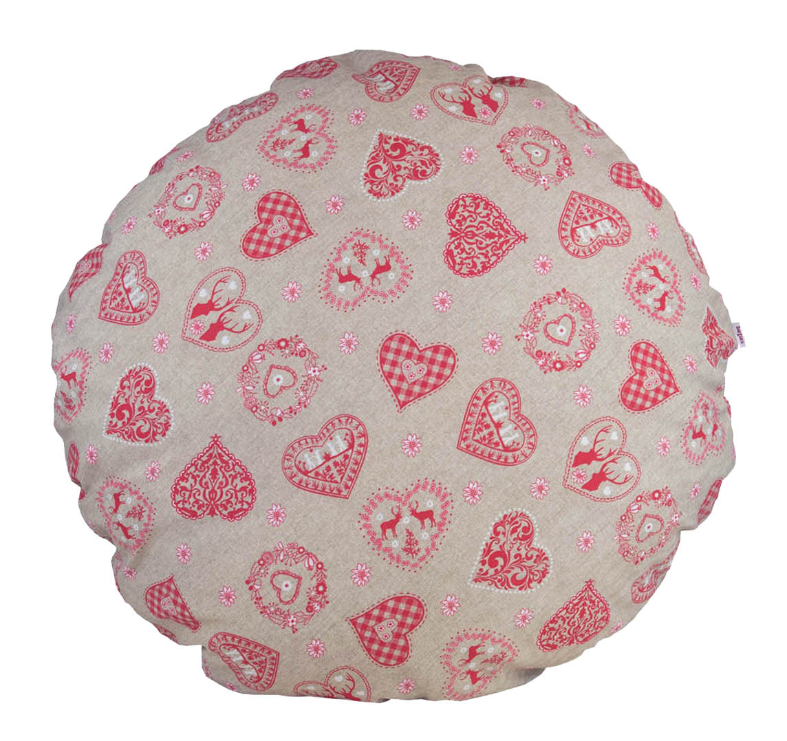 Kissenhülle rund ca. 80 cm Ø Alpen-Hütten-Look beties "Kaiser-Jodler"