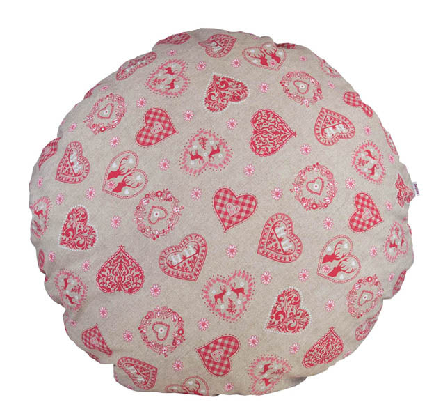 Kissenhülle rund ca. 80 cm Ø Alpen-Hütten-Look beties "Kaiser-Jodler"