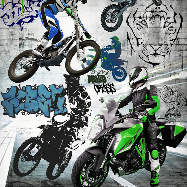 Jugend Bettwäsche-Set ca. 155x220 cm „Graffiti Motocross“ coole beties Garnitur