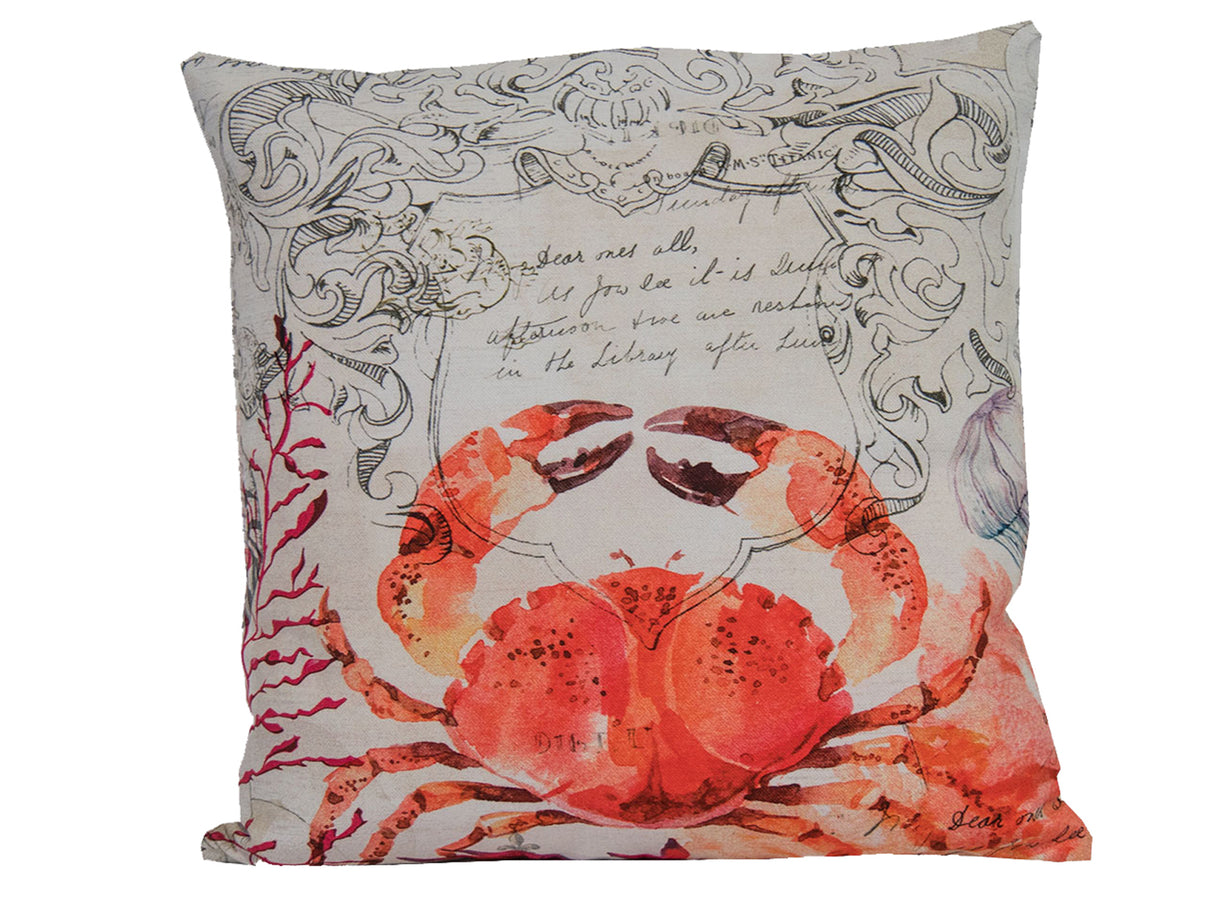 Kissenhülle ca. 40x40 cm Krebs Maritim beties"Nautic-Meerestiere"