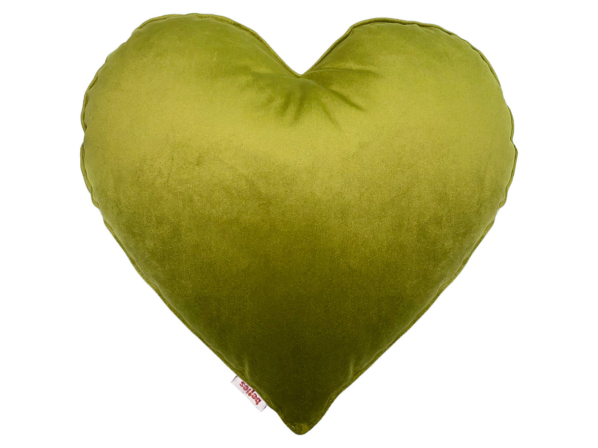 Herzkissen gefüllt mai-grün beties "Samt&Sonders"