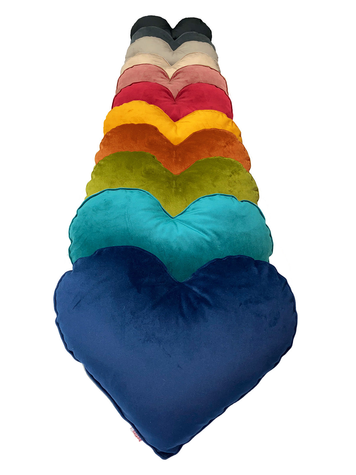 Herzkissen gefüllt ca. 34x32 cm Samt Deko Formkissen aus der beties Samt&Sonders Serie, in den uni Farben admiral-blau, petrol, mai-gruen, curry-senf-gelb, rost-orange, karmin-rot, altrosa, braun-beige, taupe, stein-grau und schwarz.