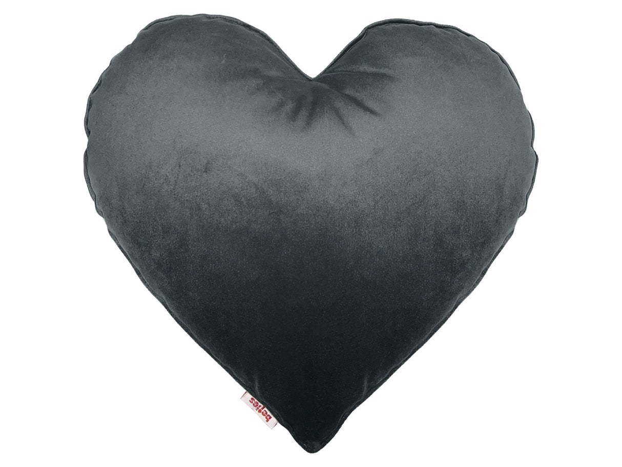 Herzkissen gefüllt stein-grau beties "Samt&Sonders"