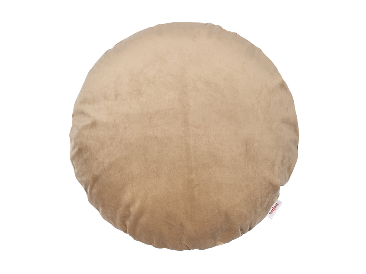 Kissenhülle rund ca. 40 cm Ø braun-beige beties "Samt&Sonders"