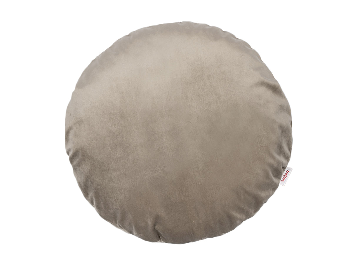 Kissenhülle rund ca. 40 cm Ø taupe beties "Samt&Sonders"