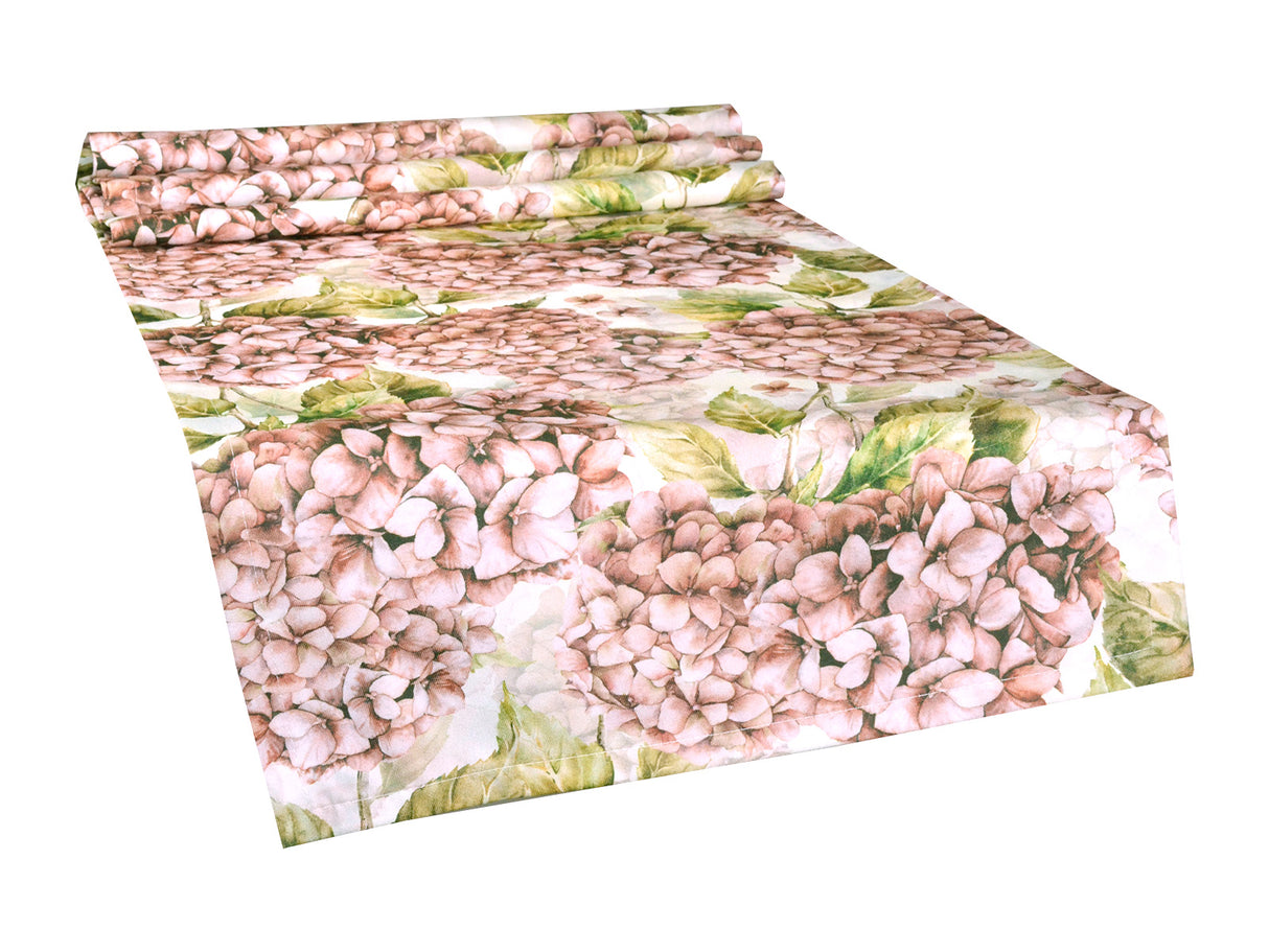 Tischläufer ca. 40x270 cm burgundy-rose Hortensie beties "Landlust"