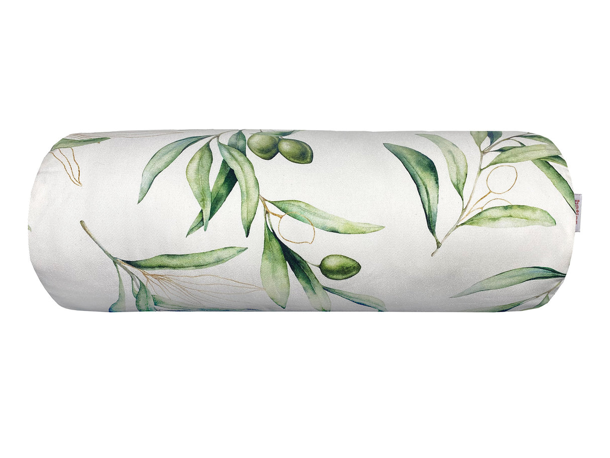 Mediterrane Hülle für Nackenrollen ca. 15x40 cm aus 100% Baumwolle - Oliven Design aus der beties "Italy Collection"