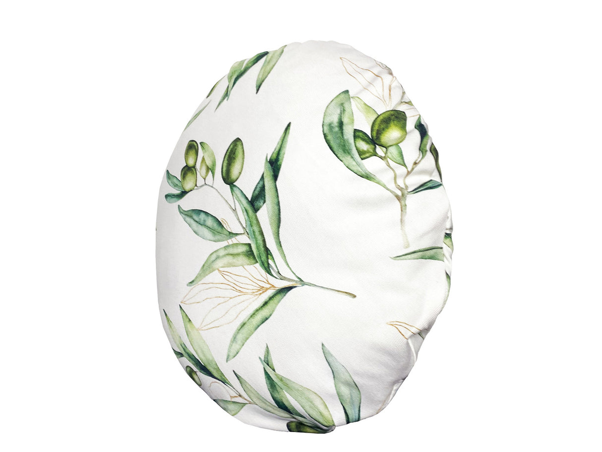 Mediterrane runde Kissenhülle ca. 40 cm Ø aus 100% Baumwolle - Oliven Design aus der beties "Italy Collection"