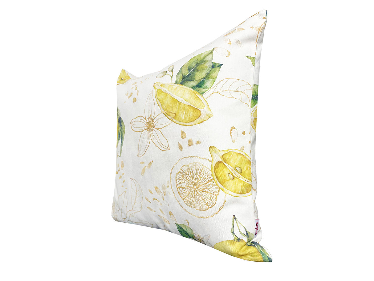 Hochwertige Kissenhülle ca. 40x40 cm aus 100% Baumwolle – Zitronen-Design aus der beties "Italy Collection"