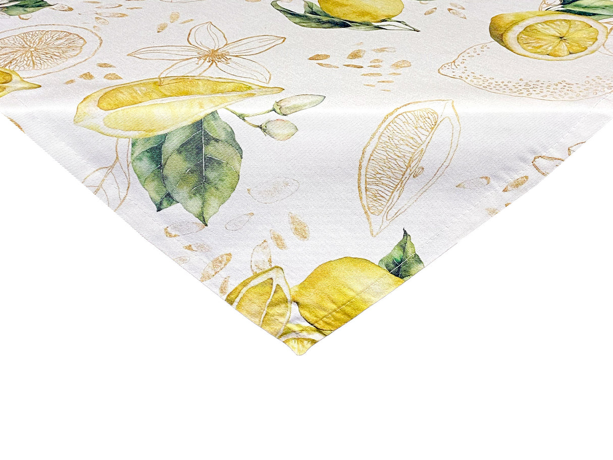 Hochwertige Mitteldecke aus 100% Baumwolle – Zitronen-Design aus der beties "Italy Collection"
