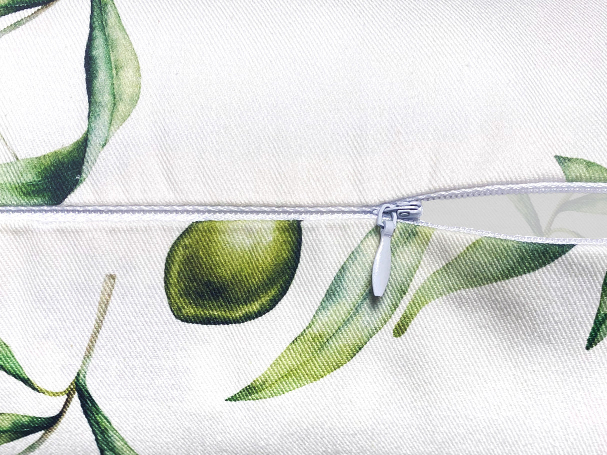 Mediterrane XL Rollen Hülle ca. 25x70 cm aus 100% Baumwolle - Oliven Design aus der beties "Italy Collection"