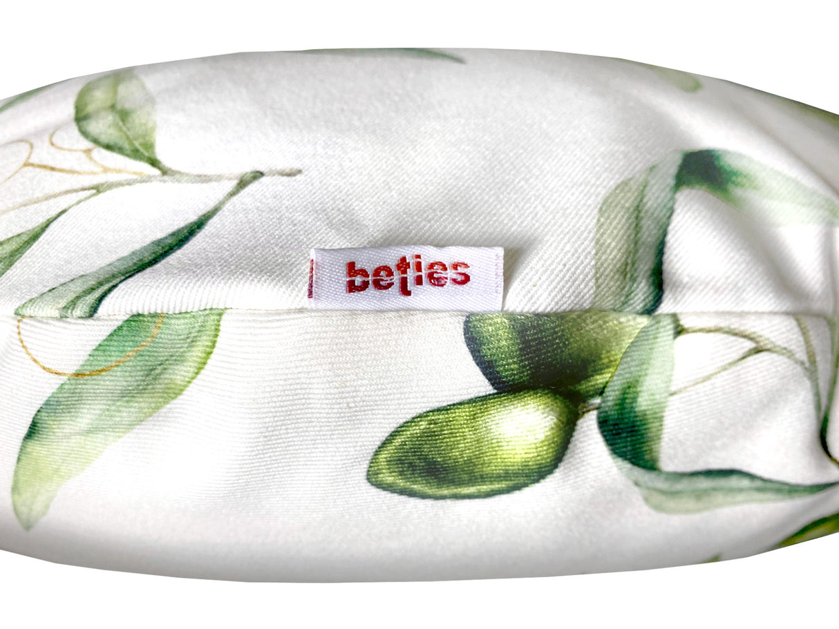 Mediterrane runde Kissenhülle ca. 40 cm Ø aus 100% Baumwolle - Oliven Design aus der beties "Italy Collection"