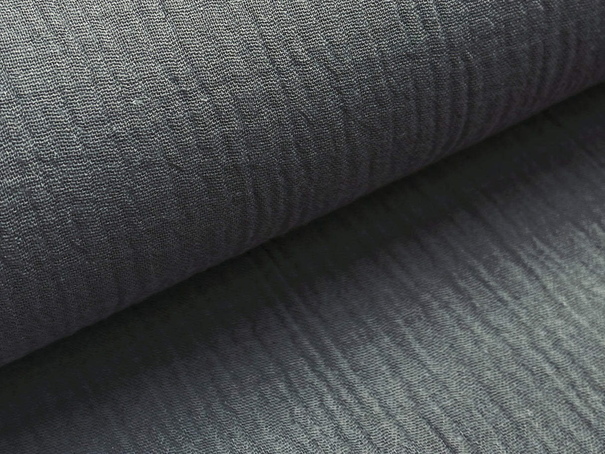 Meterware Bio-Baumwolle anthrazit-grau breite ca. 135 cm beties