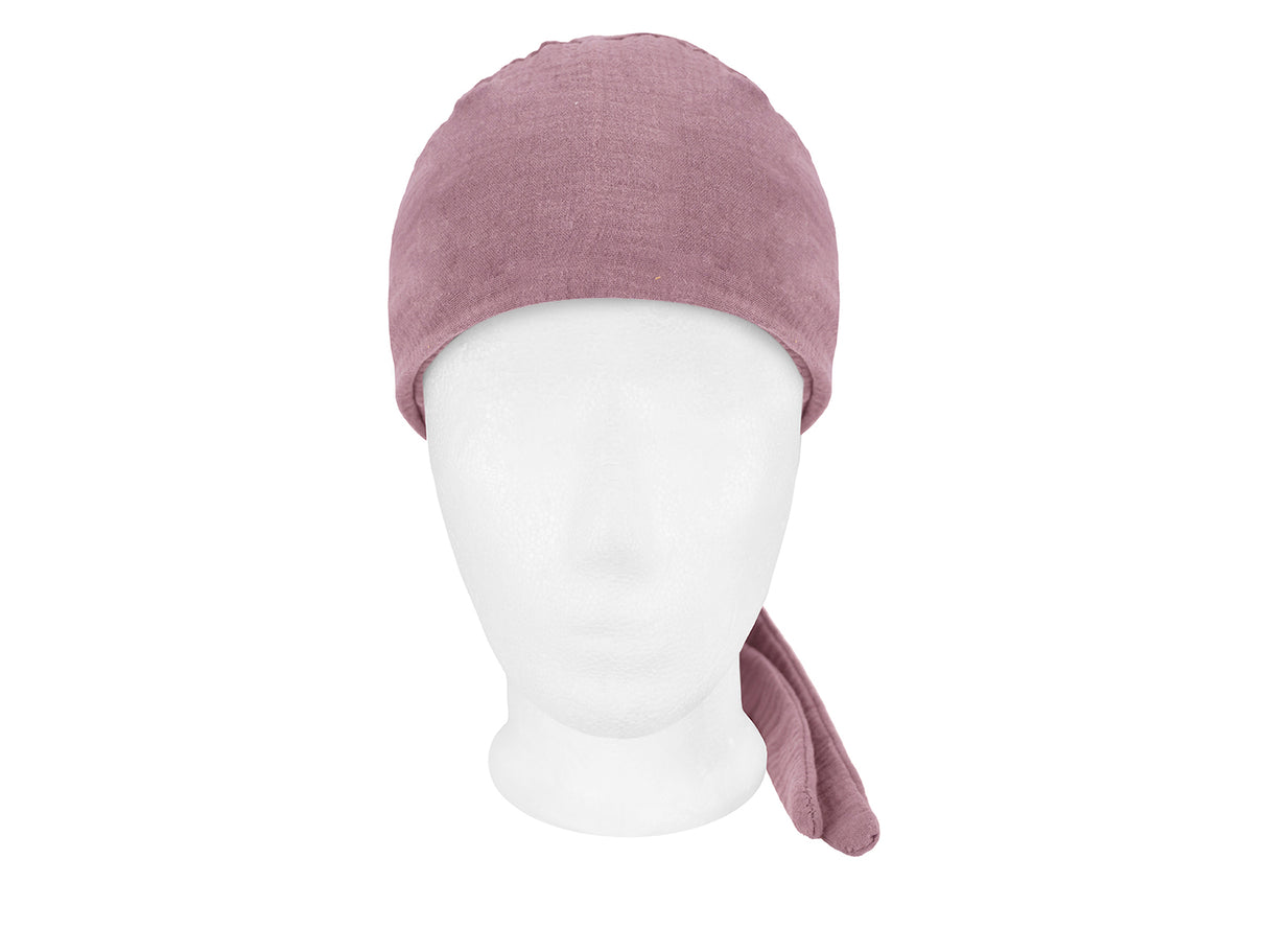 beties Musselin Schlafmütze OP-Haube – Rosenholz – Vorderansicht – 100% Musselin