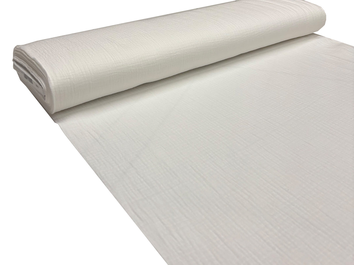Musselin Stoffrolle in weiss.