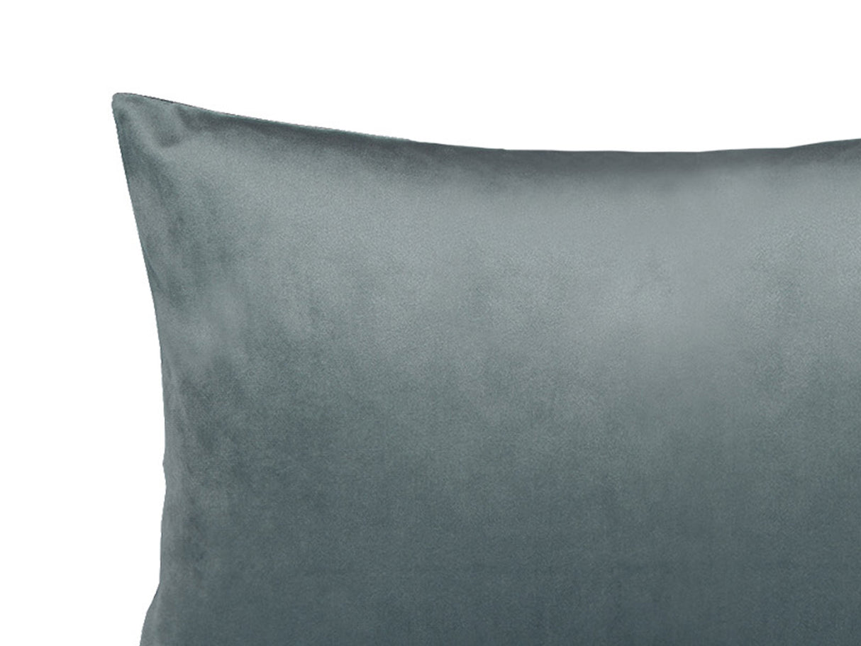 Nahaufnahme eines Samt&Sonders Kissenbezug in der Farbe stein-grau.