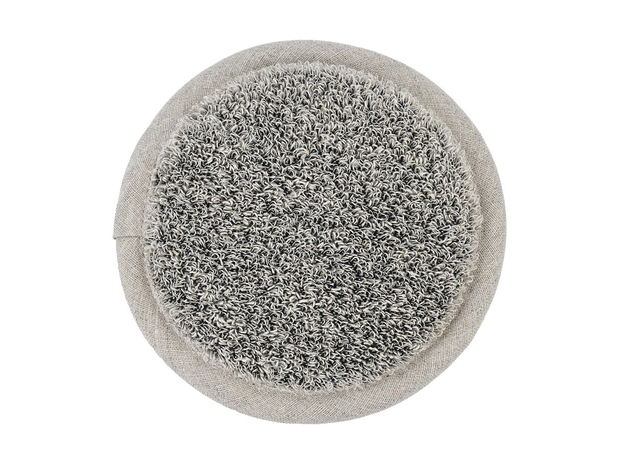 Leinen-Kosmetikpad Ø12 cm – Peeling-Frottee & Massage | SAVU