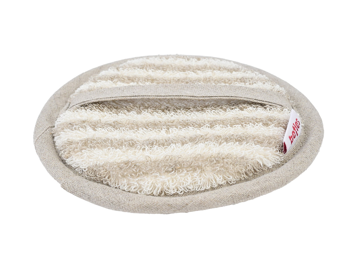 Leinen-Kosmetikpad Ø12 cm – Peeling-Frottee & Massage | SAVU