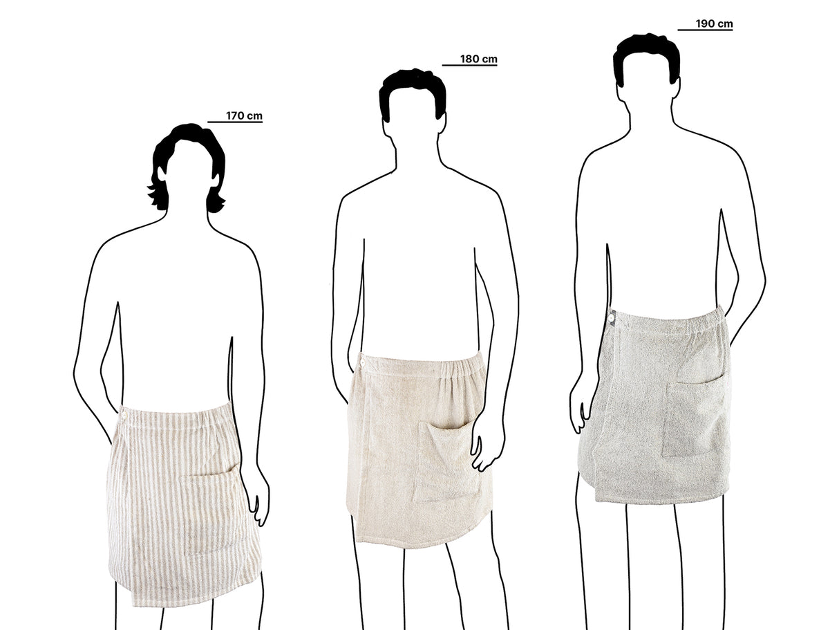 Sauna-Kilt 50x140 cm aus Leinen-Frottee mit Tasche | SAVU