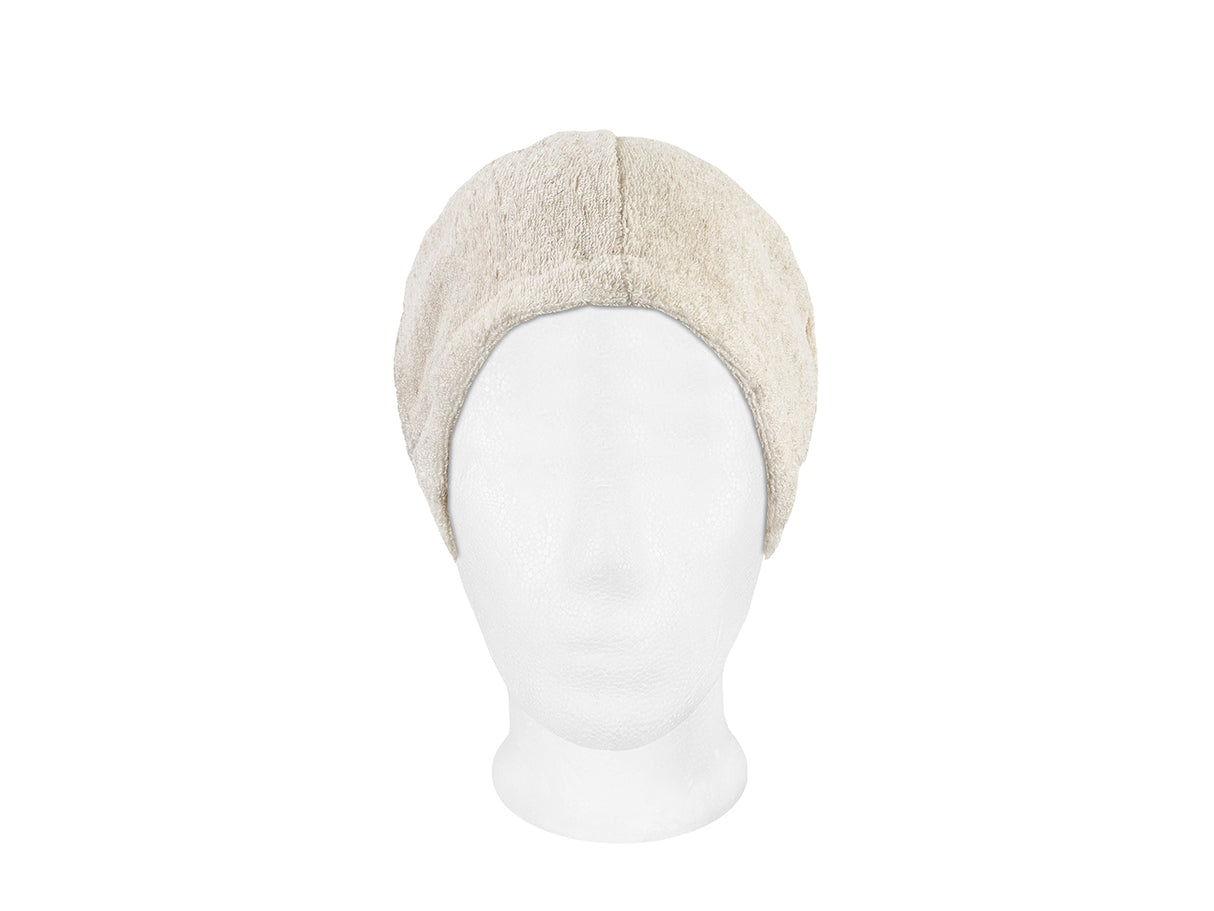 Saunahut Kamin aus Leinen-Frottee mit Lederband – One Size | SAVU