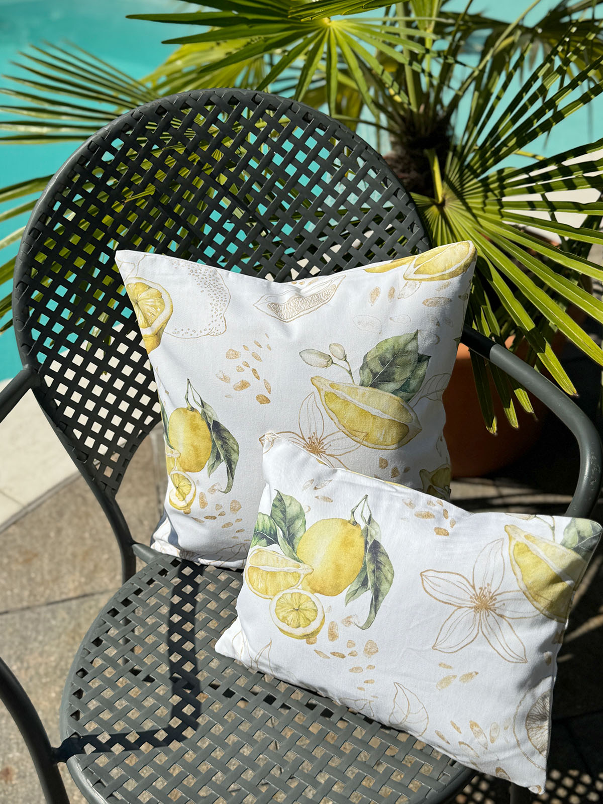 Hochwertige Kissenhülle ca. 25x35 cm aus 100% Baumwolle – Zitronen-Design aus der beties "Italy Collection"