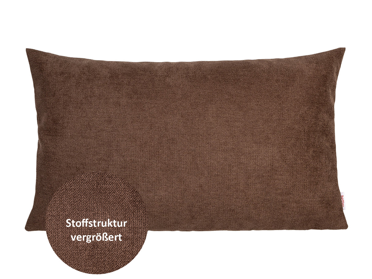 Kissenhülle ca. 30x50 cm kaffeebohne-braun Chenille-Haptik beties "FarbTon"