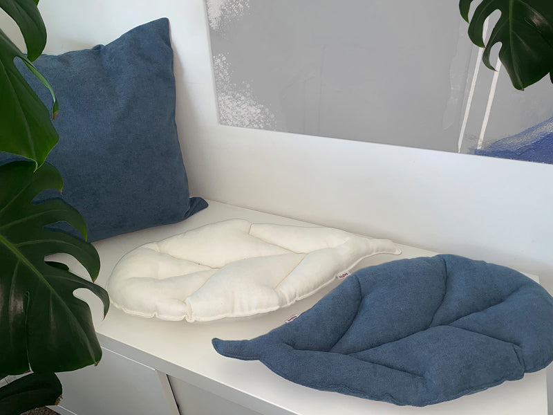 Kissen Blatt ca. 28x59 cm gefüllt Chenille-Haptik beties "FarbTon" Sitzkissen in Raumausstatter Qualität