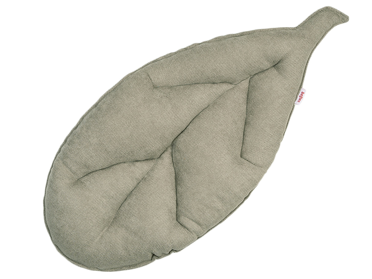 Kissen Blatt 28x59 cm greig-taupe Chenille-Haptik beties „FarbTon" – Sitzkissen Oeko-Tex