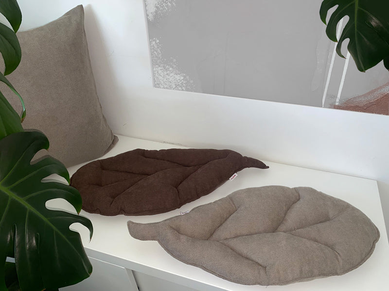 Kissen Blatt ca. 28x59 cm gefüllt Chenille-Haptik beties "FarbTon" Sitzkissen in Raumausstatter Qualität