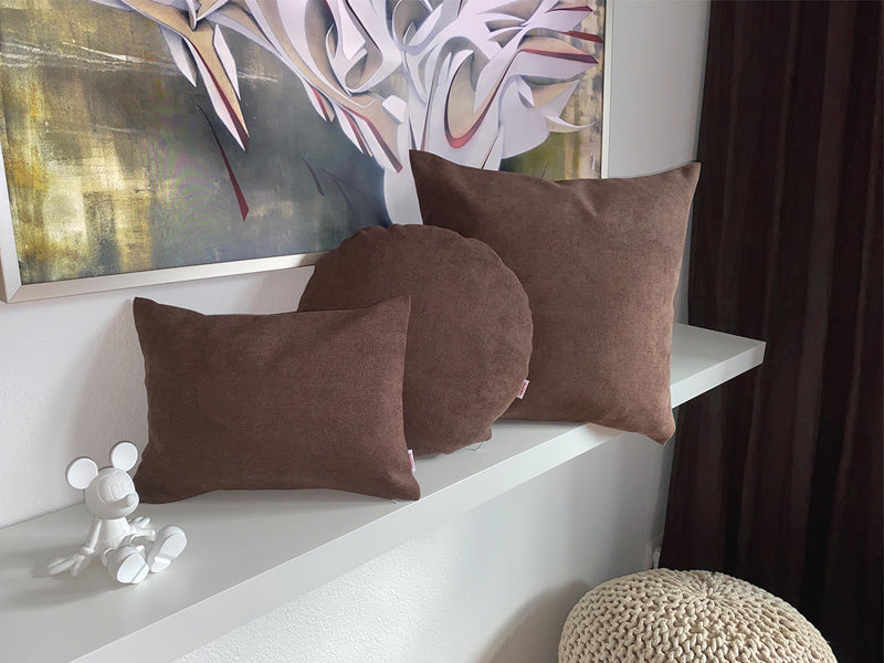 Housse de coussin XL env. 25x70 cm, toucher chenille, housse de coussin "ColorTon" de qualité décorateur d'intérieur