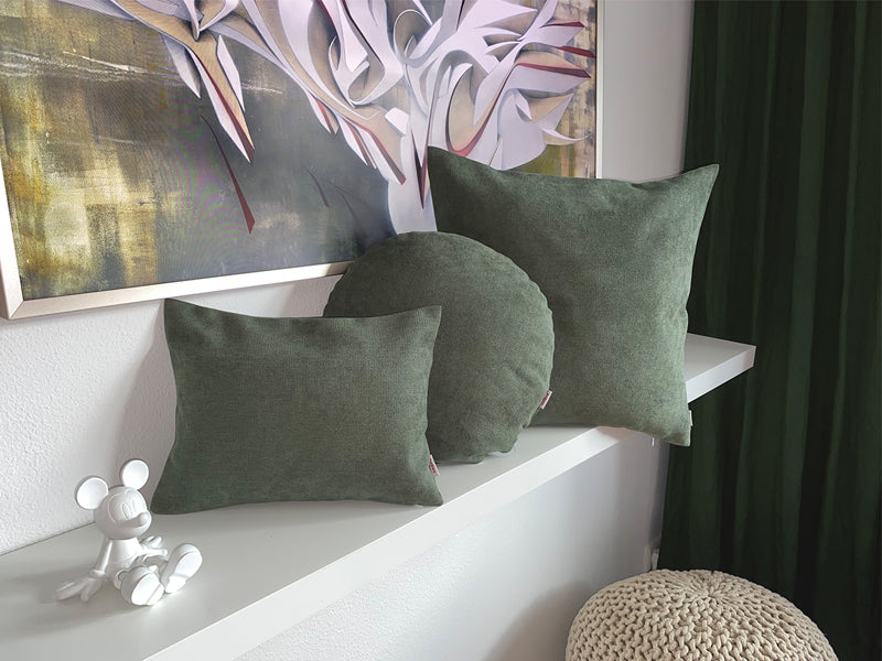 Housse de coussin XL env. 25x70 cm, toucher chenille, housse de coussin "ColorTon" de qualité décorateur d'intérieur