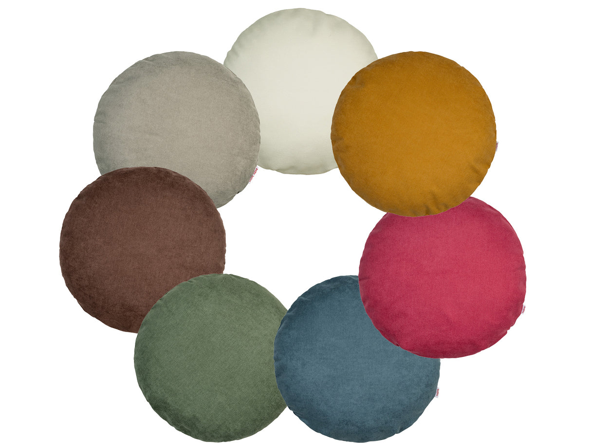 Kissenhülle rund ca. 50 cm Ø Chenille-Haptik beties "FarbTon" Kissenbezug in Raumausstatter Qualität