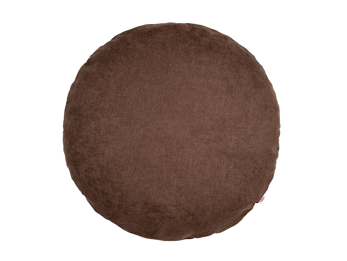 Kissenhülle rund 60 cm Ø kaffeebohne-braun Chenille-Haptik beties „FarbTon" – Kissenbezug Oeko-Tex