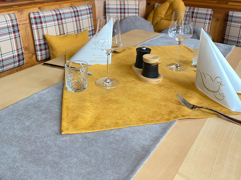 Mitteldecke ca. 80x80 cm Chenille-Haptik beties "FarbTon" Tischwäsche in Raumausstatter Qualität