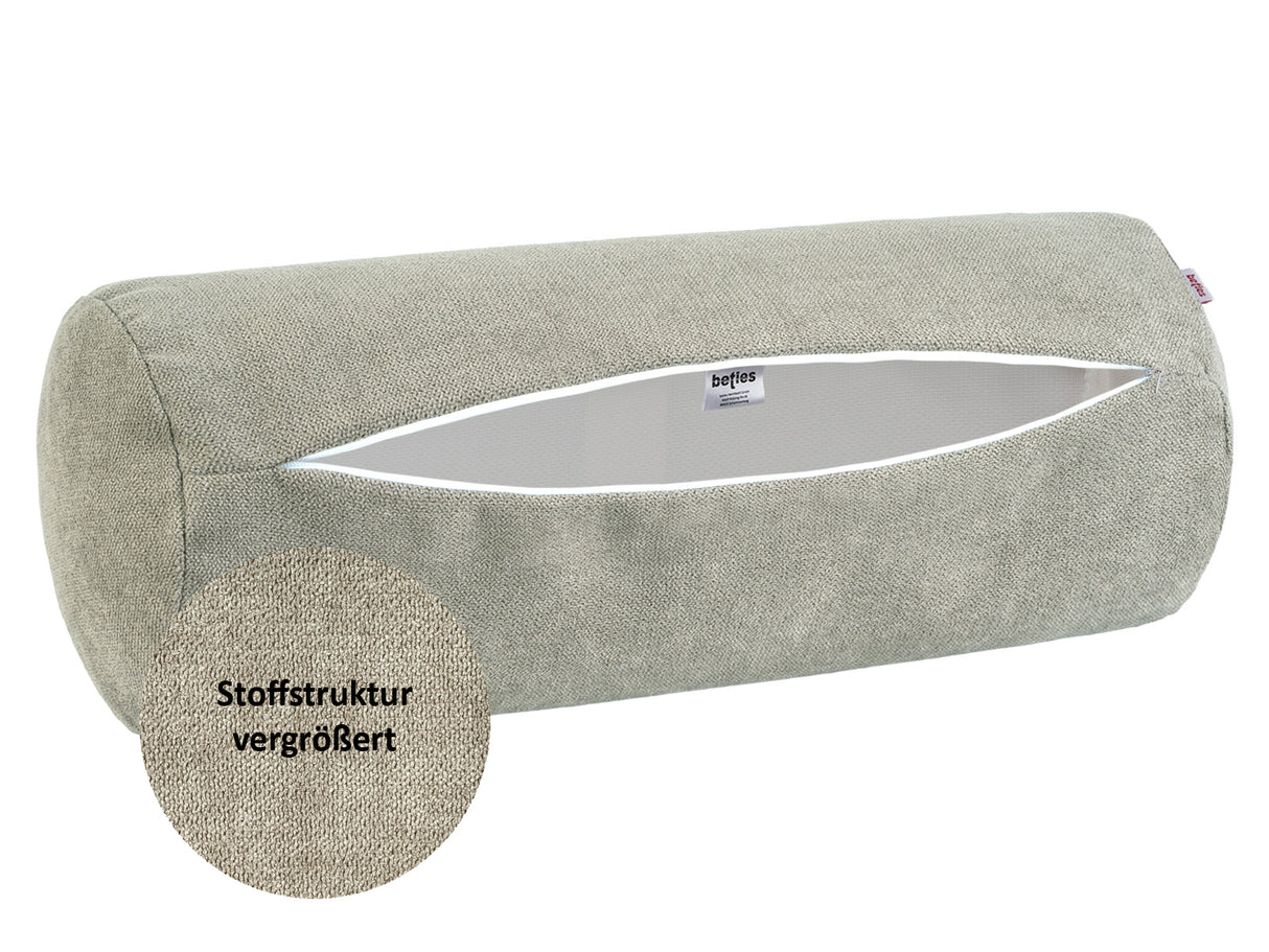 XL Rollenhülle 25x70 cm greig-taupe Chenille-Haptik beties „FarbTon" – Detailbild Stoffstruktur