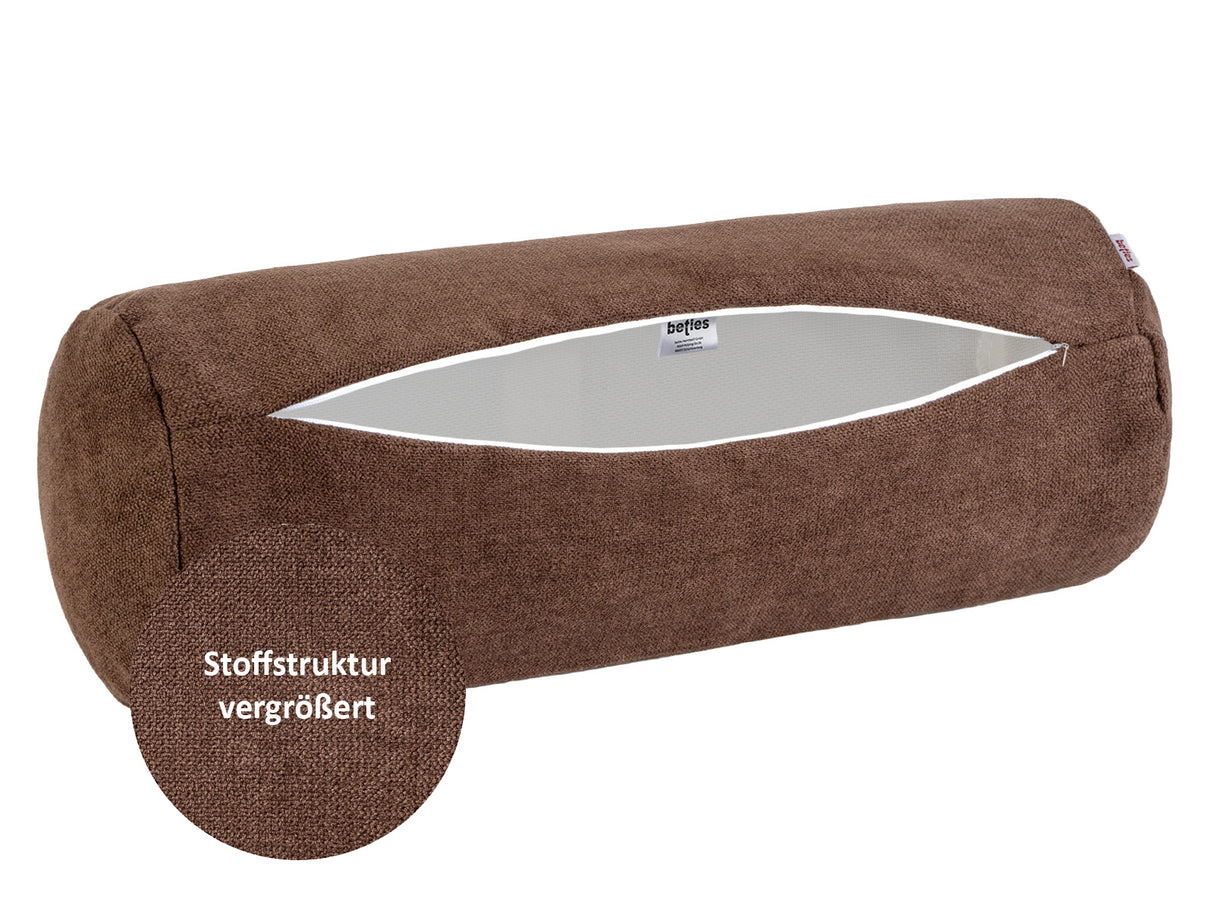 XL Rollenhülle 25x70 cm kaffeebohne-braun Chenille-Haptik beties „FarbTon" – Detailbild Stoffstruktur