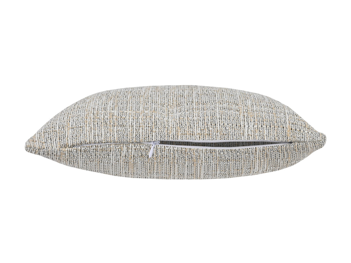 beties Freiluft Melange Outdoor-kissenhülle 25x35 cm Beige Frontansicht – wetterfeste Kissenhülle für Garten