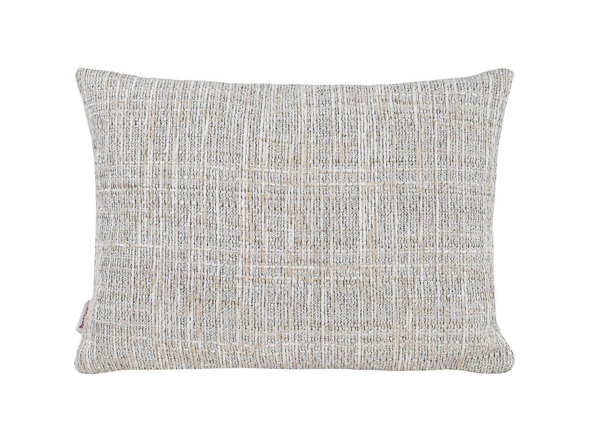 beties Freiluft Melange Outdoor-Kissenhülle 25x35 cm Beige Frontansicht – wetterfeste Kissenhülle für Terrasse