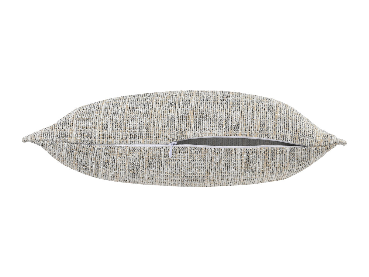 beties Freiluft Melange Outdoor-kissenhülle 50x50 cm Beige Frontansicht – wetterfeste Kissenhülle für Garten